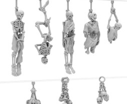 3D Printed Set Hanging Skeletons – 3D nyomtatott függő csontvázak (8 db)