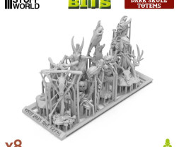 3D Printed Set Dark Skull Totems – 3D nyomtatott sötét koponyák (8 db)