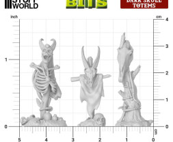 3D Printed Set Dark Skull Totems – 3D nyomtatott sötét koponyák (8 db)