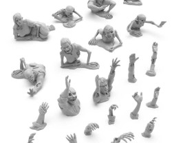 3D Printed Set Dead Rising Zombies – 3D nyomtatott zombik feltámadnak a halálból (21 db)