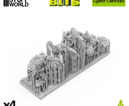 3D Printed Set Cyber Cherubs Servitors – 3D nyomtatott kibernetikus kerubok (4 db)
