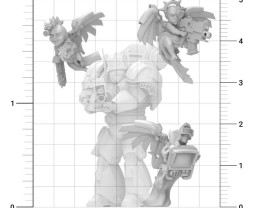 3D Printed Set Cyber Cherubs Servitors – 3D nyomtatott kibernetikus kerubok (4 db)