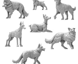 3D Printed Set War Dogs – 3D nyomtatott harci kutyák (7 db)