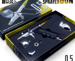 GSW airbrush szórópisztoly ergonomikus fogantyúval és 0,5 mm-es fúvókával