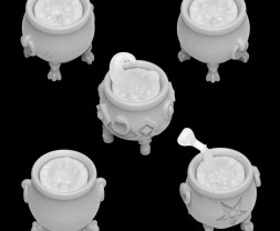 3D Printed Set Magic Cauldrons for 3mm LEDs – 3D nyomtatott varázsüstök 3 mm-es LED-ekhez (5 db)