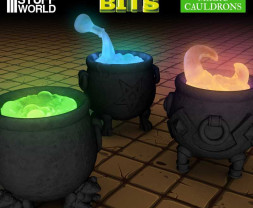 3D Printed Set Magic Cauldrons for 3mm LEDs – 3D nyomtatott varázsüstök 3 mm-es LED-ekhez (5 db)