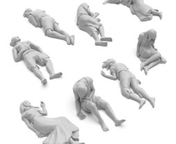 3D Printed Set Dead Human Corpses – 3D nyomtatott emberi holttestek (8 db)