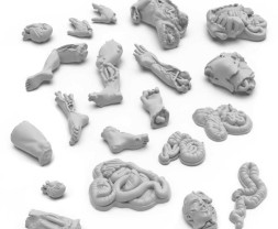 3D Printed Severed Body Parts 1:48 - 3D nyomtatott levágott testrészek (30 db)