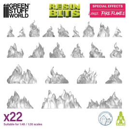 3D Printed Set Large Fire Flames – 3D nyomtatott kis lángok (22 db)