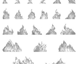 3D Printed Set Large Fire Flames – 3D nyomtatott kis lángok (22 db)