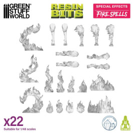 3D Printed Set Fire Spells – 3D nyomtatott tűzeffektek (22 db)