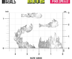 3D Printed Set Fire Spells – 3D nyomtatott tűzeffektek (22 db)