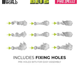 3D Printed Set Fire Spells – 3D nyomtatott tűzeffektek (22 db)