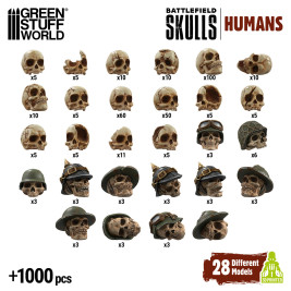 3D Printed Set Battlefield Resin Skulls – 3D nyomtatott koponyák (1000 db)