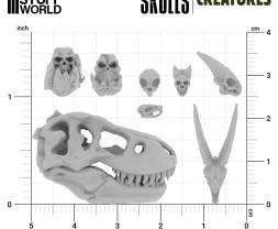 3D Printed Set Battlefield Creature Skulls – 3D nyomtatott szörnykoponyák (300 db)