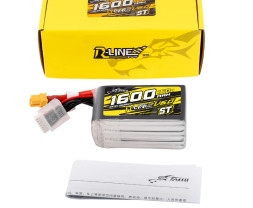 Gens ace LiPo Tattu R-Line V6 - 6S 1600mAh 22,2V 6S1P ST (160C) XT60 Plug