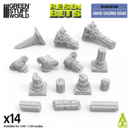 3D Printed Set Greek Column Ruins – 3D nyomtatott ősi oszlopromok (14 db)