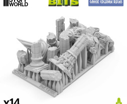 3D Printed Set Greek Column Ruins – 3D nyomtatott ősi oszlopromok (14 db)