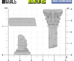 3D Printed Set Greek Column Ruins – 3D nyomtatott ősi oszlopromok (14 db)