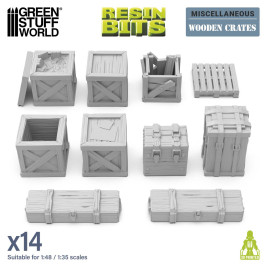 3D Printed Set Wooden Food Crates – 3D nyomtatott fa szállítóládák (14 db)