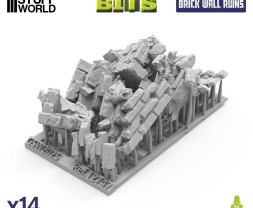 3D Printed Set Stone Wall Ruins – 3D nyomtatott kőfal romok (14 db)