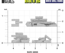 3D Printed Set Stone Wall Ruins – 3D nyomtatott kőfal romok (14 db)