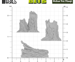 3D Printed Set Medium Tree Stumps – 3D nyomtatott közepes fatuskók (8 db)