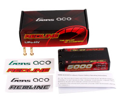 GENS ACE LiPo Redline sorozat 2.0 - 2S 5000mAh 7.6V Nagyfeszültségű 2S1P (140C)