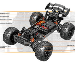 1:14 2,4GHz 4WD High Speed Car Monster - černý