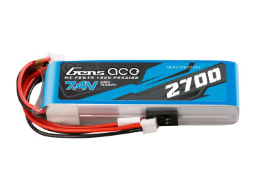 Gens Ace LiPo - 2S 2700mAh 7.4V 2S Lipo Battery s Futaba+JST-EHR 