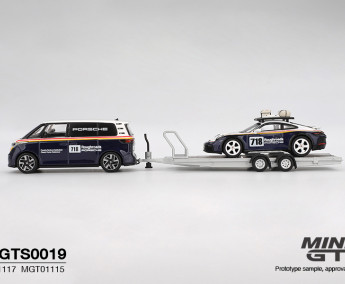 1:64 Porsche 911 Dakar #718 / Volkswagen ID. Buzz Porsche Centrum Gelderland Roughroads Set